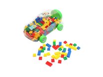 Bouwblokjes in een Gave Auto Box - 98 stuks Bouwsteentjes - Fast Game (35cm)