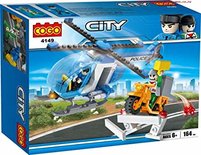 COGO 4149 Police City - Politiehelikopter + dief op scooter bouwset van 164 stuks - Bouwblokken set