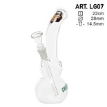 Bong Greenline cristal clear glas - H: 22cm Ø: 28mm S: 14.5mm