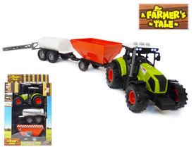 Tractor 2in1 werkvoertuig speelgoed - met geluid en licht - tank en laadbak -45CM