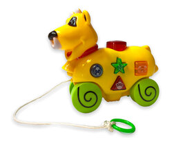 Speelgoed trekdier koe - met geluid en lichtjes - Lovely pet cow - 15cm