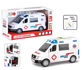 Ambulance speelgoed - Frictiemotor - 22.5CM - met geluid sirene en lichtjes 