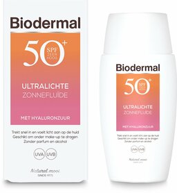 Biodermal Ultralight Sun Fluid SPF 50+ - Zonnefluide - met hyaluronzuur - Zonnebrand gezicht