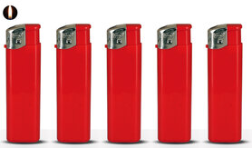 Lighters - 50 pieces in tray - print lighters - refillable - advertising lighters red