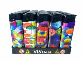 VIO® - Aanstekers 50 in tray - umbrella print