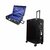Black hard shell case, PC ABS aluminum 4 metal corners for protection 66 cm