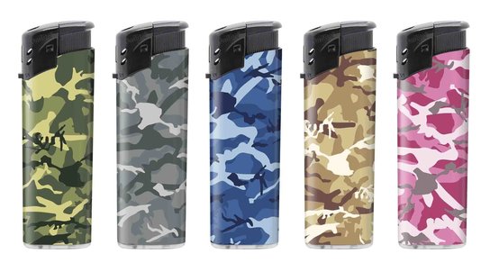 Aanstekers 50 stuks navulbaar- Unilite kliksysteem aansteker met Army print Aanstekers 50 stuks navulbaar- Unilite kliksysteem aansteker met Army print