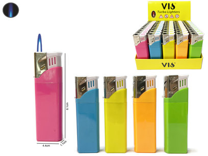 Turbo aanstekers neon kleur - Unilite Vio - tray van 50 stuks - navulbaar Turbo aanstekers neon kleur - Unilite Vio - tray van 50 stuks - navulbaar