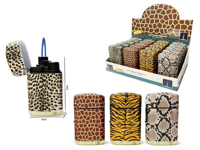 Jet Flame aanstekers - turbo aansteker - 20 stuks in display - 360° Animal print - soft touch Jet Flame aanstekers - turbo aansteker - 20 stuks in display - 360° Animal print - soft touch