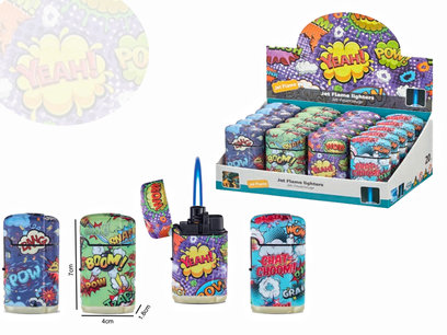 Jet Flame aanstekers - turbo aansteker - 20 stuks in display - 360° Blow komische tekst print - soft touch Jet Flame aanstekers - turbo aansteker - 20 stuks in display - 360° Blow komische tekst print - soft touch