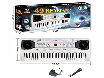 Keyboard met LCD scherm 49 toetsen met microfoon - op stroom en op batterij - 58.5cm Keyboard met LCD scherm 49 toetsen met microfoon - op stroom en op batterij - 58.5cm