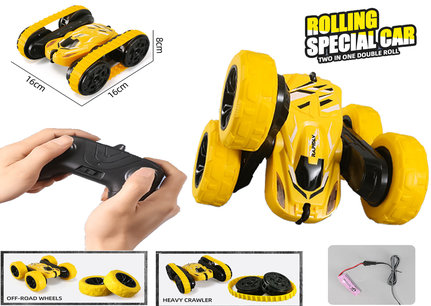 RC Stunt Car Crawler RAPIDLY 1:16 - 2IN1 afstand bestuurbaar speelgoed Stuntauto 2.4GHZ - Oplaadbaar RC Stunt Car Crawler RAPIDLY 1:16 - 2IN1 afstand bestuurbaar speelgoed Stuntauto 2.4GHZ - Oplaadbaar