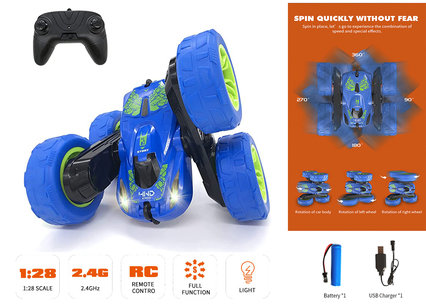 Rc stunt auto Hyper Wheels - dubbelzijdig - 360 graden - 2.4ghz - off road stunt car - TKKJ - radio grafisch bestuurbare auto 1:28 Rc stunt auto Hyper Wheels - dubbelzijdig - 360 graden - 2.4ghz - off road stunt car - TKKJ - radio grafisch bestuurbare auto 1:28