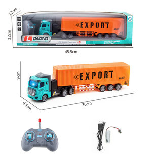 Rc Vrachtwagen met trailer - Export transporter Truck LOADING - 1:46 27MHZ - afstand bestuurbaar vrachtwagen - Oplaadbaar Rc Vrachtwagen met trailer - Export transporter Truck LOADING - 1:46 27MHZ - afstand bestuurbaar vrachtwagen - Oplaadbaar