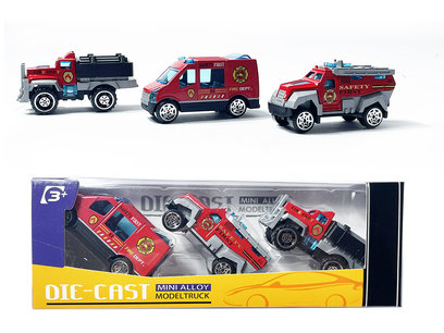 Speelgoed mini brandweer auto's set - 3 stuks - model auto's Die Cast - mini alloy voertuigen set Speelgoed mini brandweer auto's set - 3 stuks - model auto's Die Cast - mini alloy voertuigen set