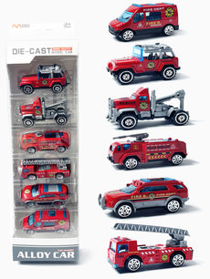 Mini brandweer wagens set 6 stuks - model auto's Die Cast - mini alloy fire truck voertuigen mix set Mini brandweer wagens set 6 stuks - model auto's Die Cast - mini alloy fire truck voertuigen mix set