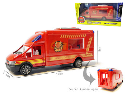 Brandweerwagen - Speelgoed brandweerauto - pull-back drive - 17 CM Brandweerwagen - Speelgoed brandweerauto - pull-back drive - 17 CM