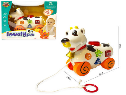 Speelgoed trekdier koe - met geluid en lichtjes - Lovely pet cow - 15cm Speelgoed trekdier koe - met geluid en lichtjes - Lovely pet cow - 15cm