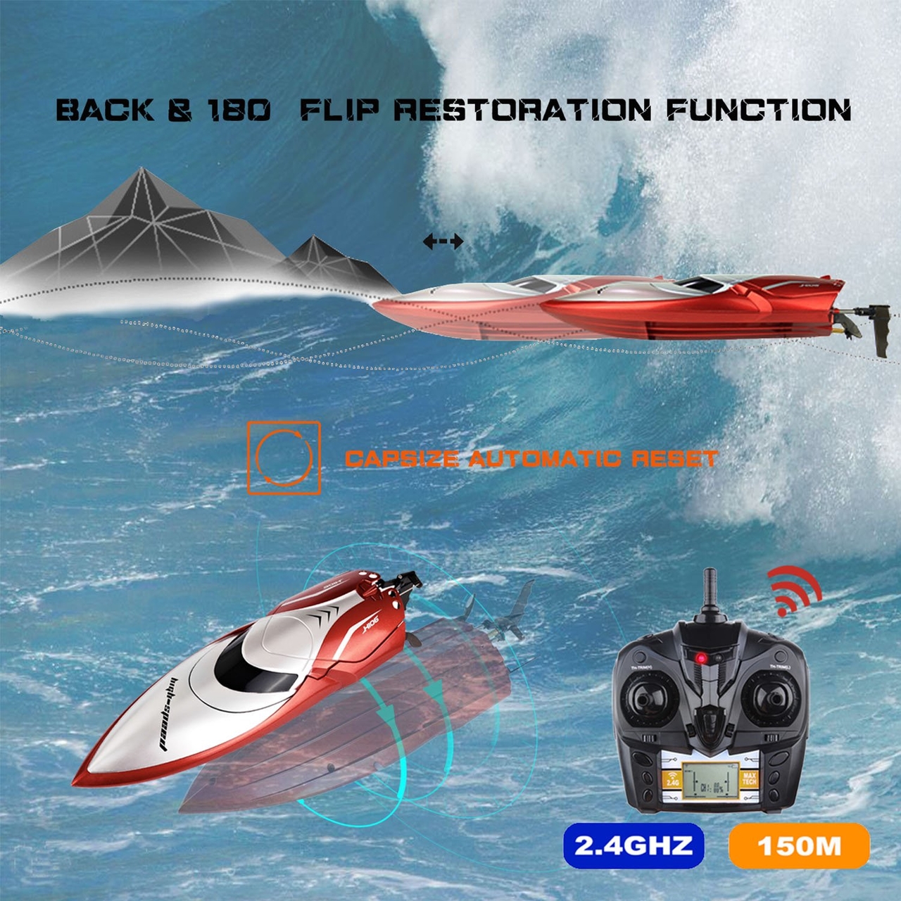 Radio Controlled High Speed Racing Boat H100 TKKJ blue